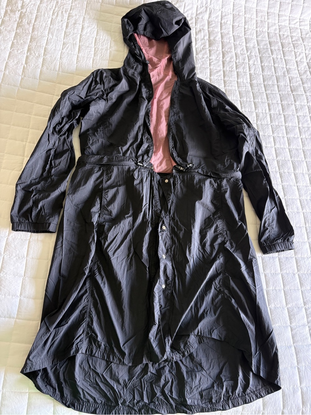 ZYIA Black Hooded Jacket with Pink Lining - extremely lightweight